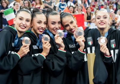 Rhythmic gymnastics: Farfalle are confirmed on the third step of the podium in the all-around