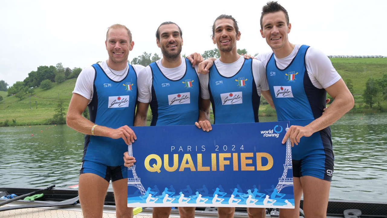 Final Olympic Qualification Regatta: il quattro senza maschile e i due otto azzurri volano a Parigi