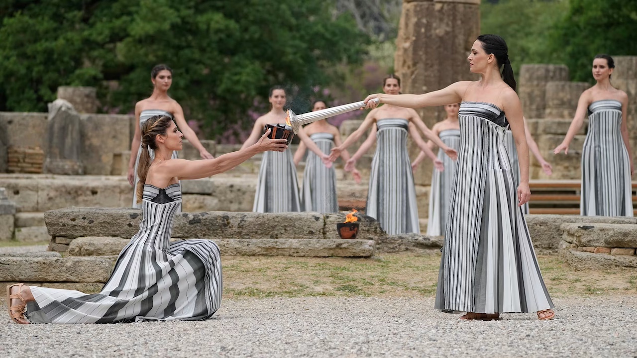 Olympic flame for Paris 2024 lit in symbolic ceremony in Ancient Olympia