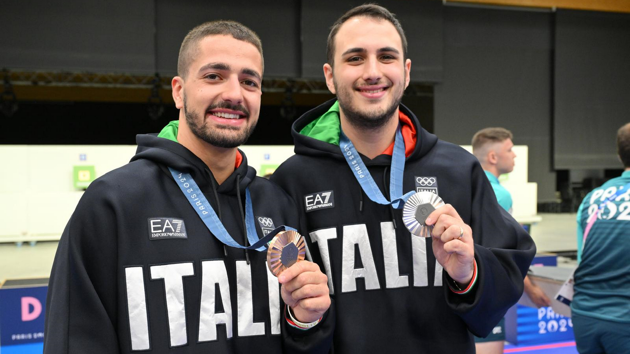 Historic double podium for the Azzurri in the 10-metre pistol: Maldini wins silver, Monna takes bronze