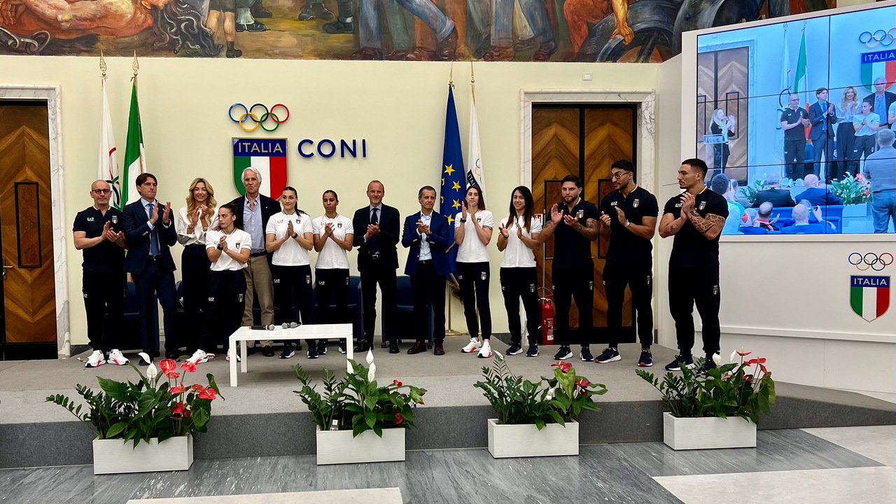 Presentati gli otto azzurri per i Giochi di Parigi, Malagò: "Siete una delle eccellenze del Paese"