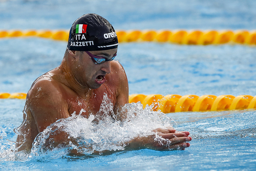 Alberto Razzetti competes in the Men's 200m individual Medley final event during the LEN European Aquatics Championships in Rome, Italy, 17 August 2022. ANSA/ANGELO CARCONI